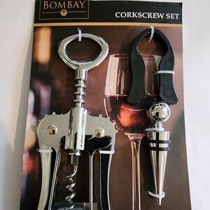 Bombay Corkscrew Three Piece Set For Wine Service